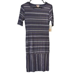 LuLaRoe Women's Julia Dress Sz XS NWT Striped Short‎ Sleeve